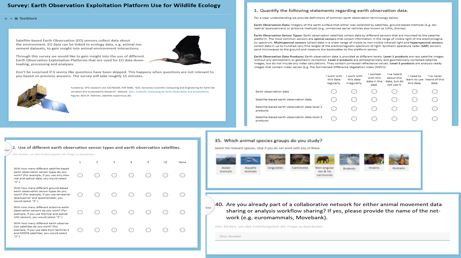 Survey on Earth Observation Exploitation Platform Use for Wildlife Ecology